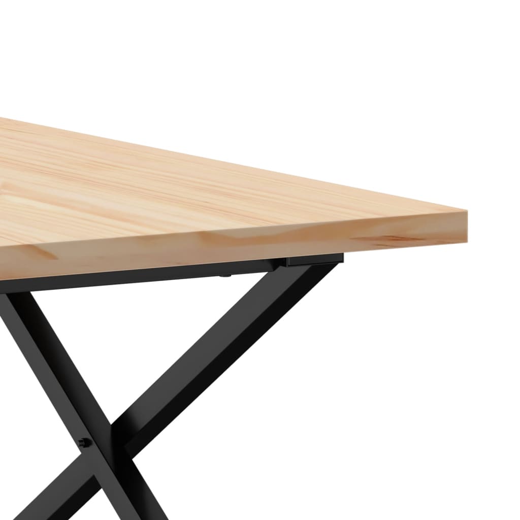 Salongbord Sofabord DIV. X-ramme 90x90x45,5 cm heltre furu og støpejern