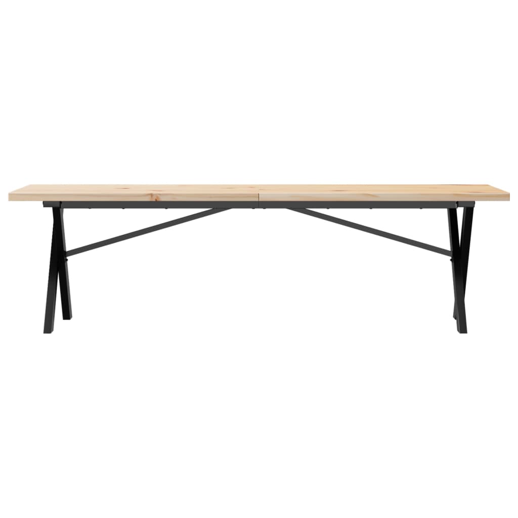 Salongbord Sofabord DIV. X-ramme 160x40x45,5 cm heltre furu og støpejern