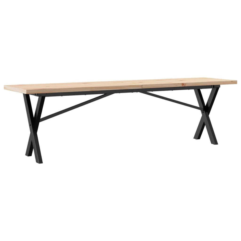 Salongbord Sofabord DIV. X-ramme 160x40x45,5 cm heltre furu og støpejern
