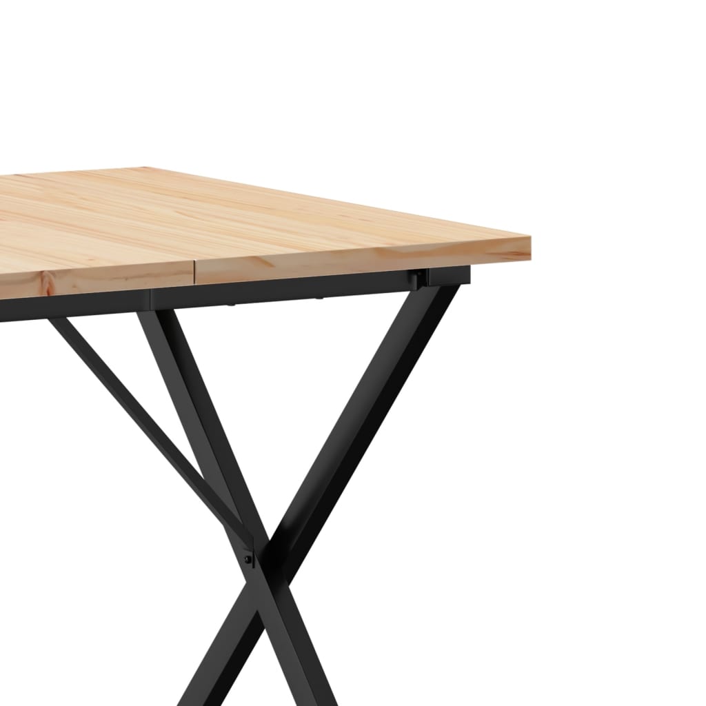Spisebord Kjøkkenbord X-ramme 90x90x75,5 cm heltre furu og støpejern