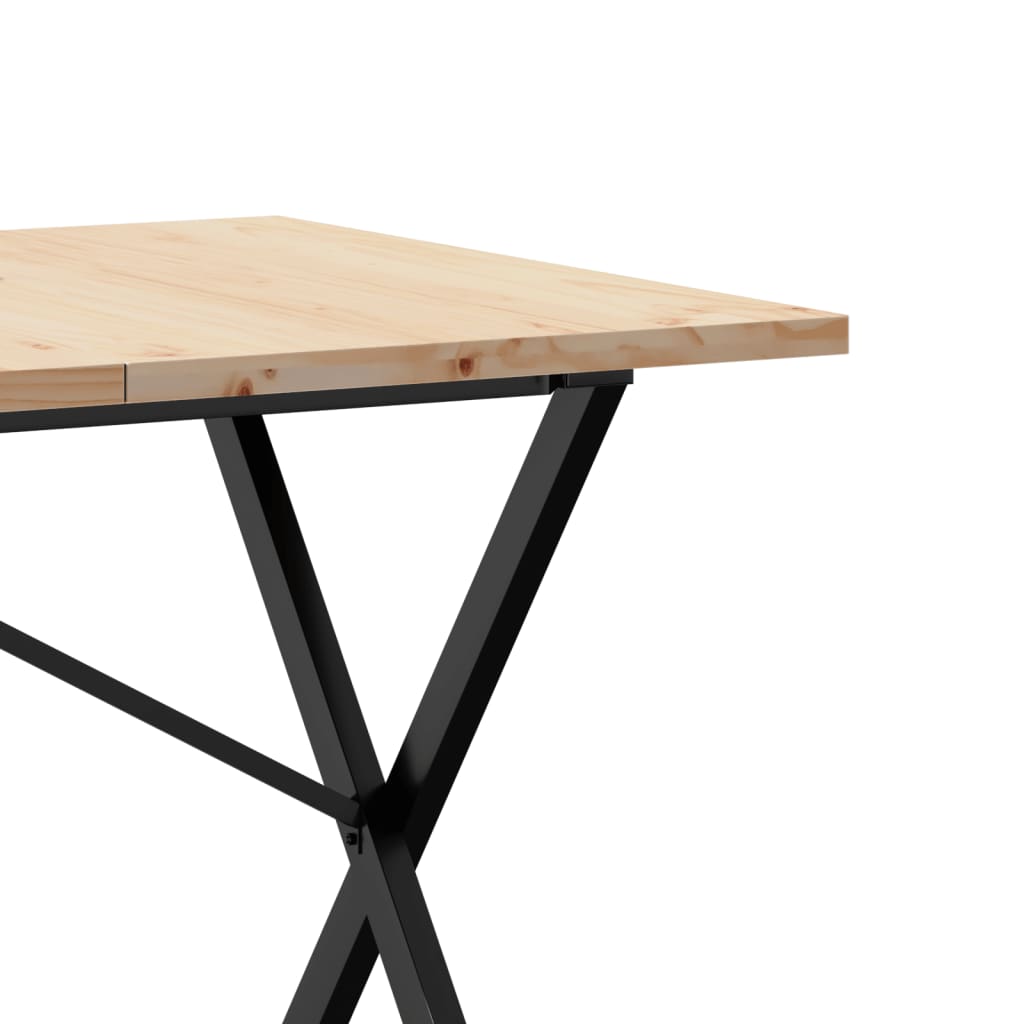 Spisebord Kjøkkenbord X-ramme 160x80x75,5 cm heltre furu og støpejern