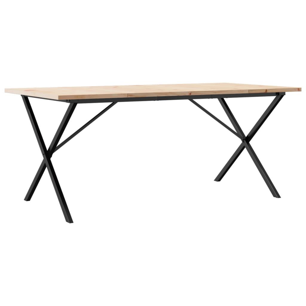 Spisebord Kjøkkenbord X-ramme 180x90x75,5 cm heltre furu og støpejern