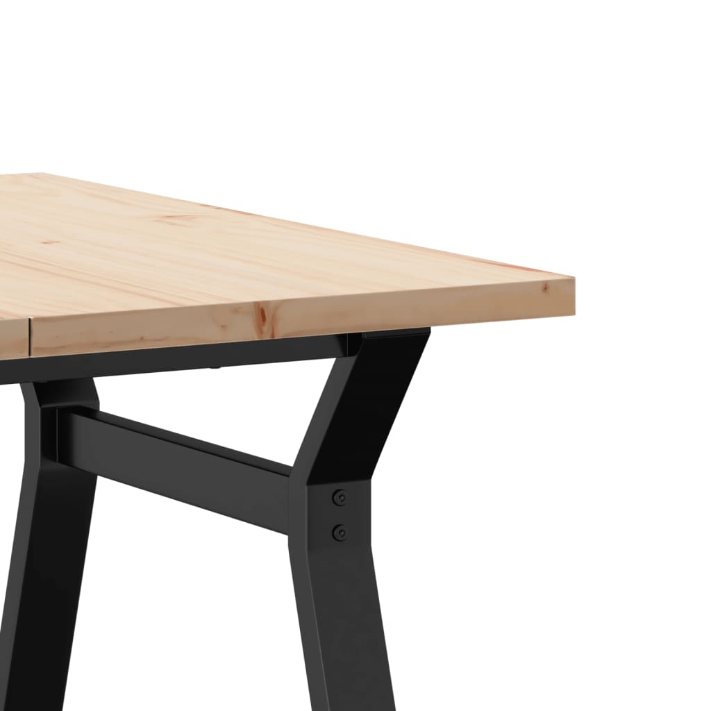 Salongbord Sofabord DIV. Y-ramme 80x80x45,5 cm heltre furu og støpejern