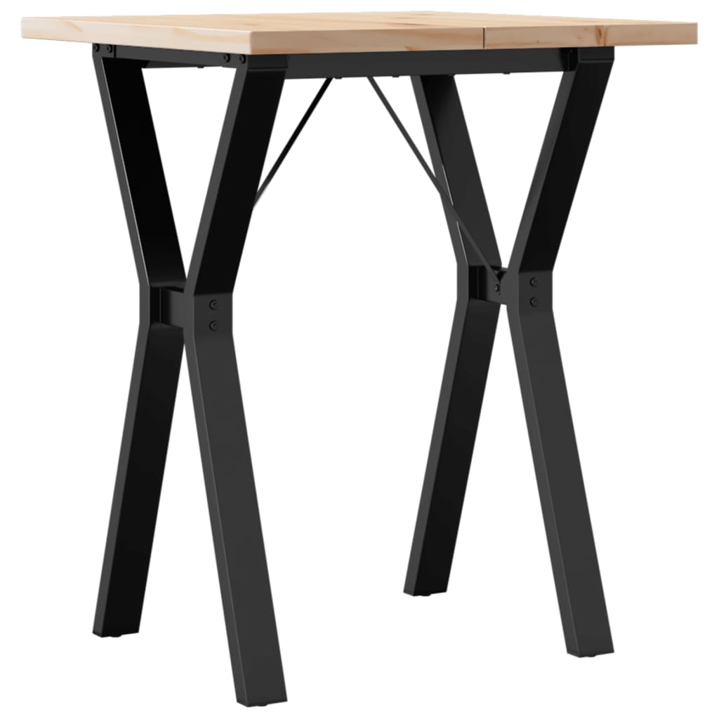 Spisebord Y-ramme 60x60x75,5 cm heltre furu og stål