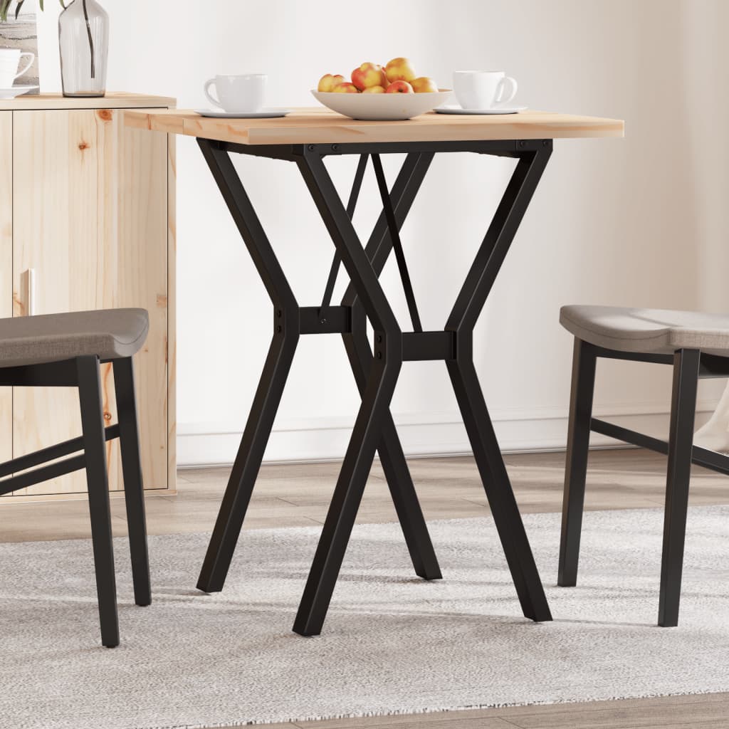 Spisebord Y-ramme 60x60x75,5 cm heltre furu og stål