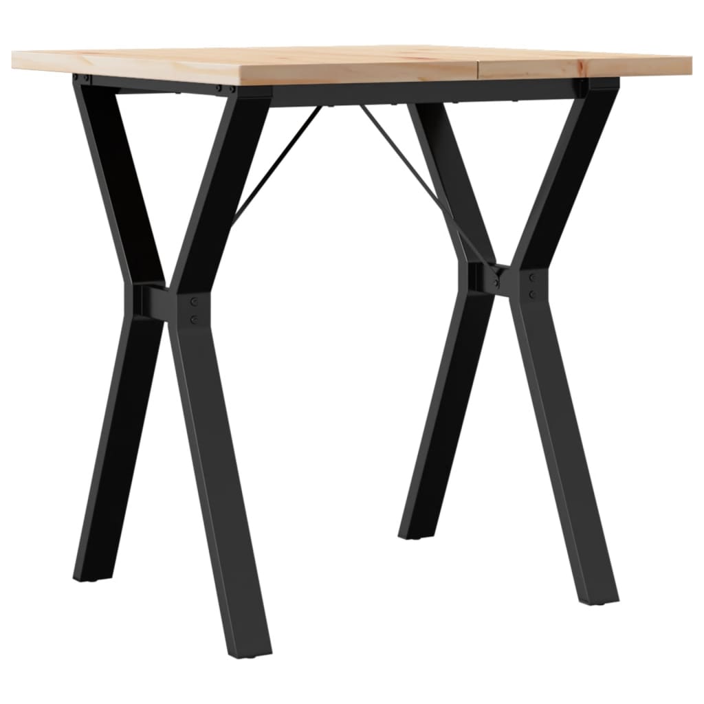 Spisebord Y-ramme 70x70x75,5 cm heltre furu og stål