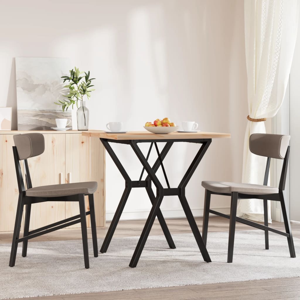 Spisebord Y-ramme 70x70x75,5 cm heltre furu og stål