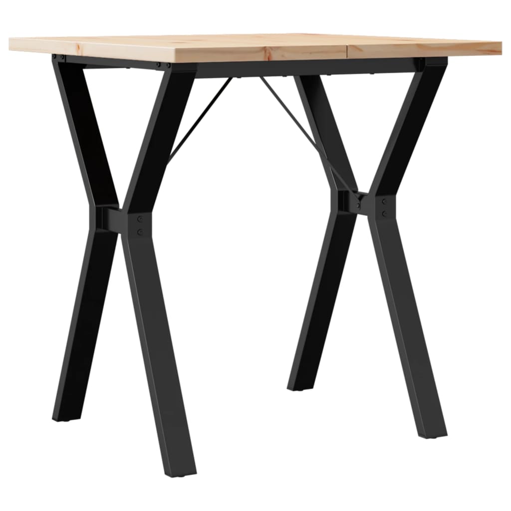 Spisebord Y-ramme 70x70x75,5 cm heltre furu og stål