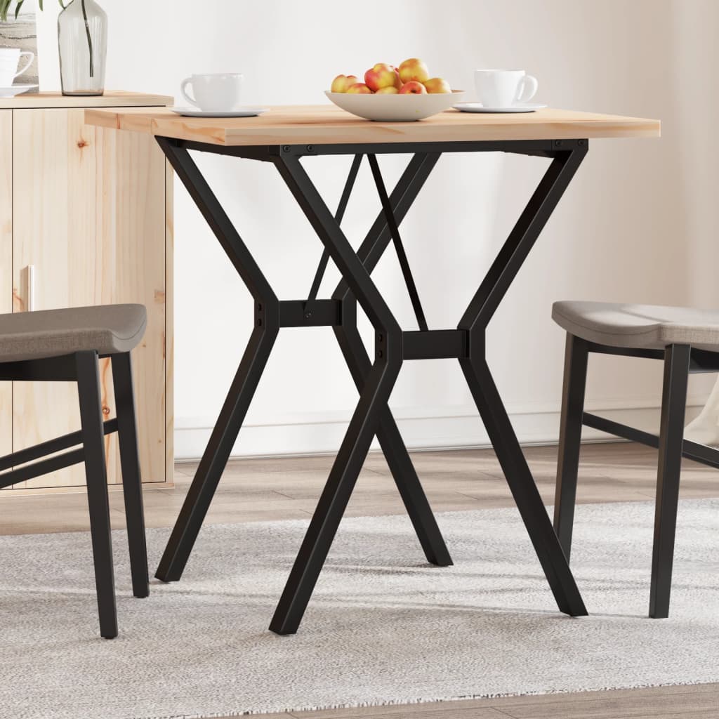 Spisebord Y-ramme 70x70x75,5 cm heltre furu og stål