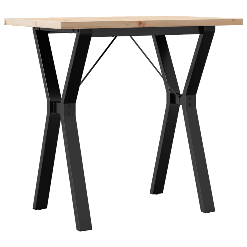 Spisebord Y-ramme 80x50x75,5 cm heltre furu og stål