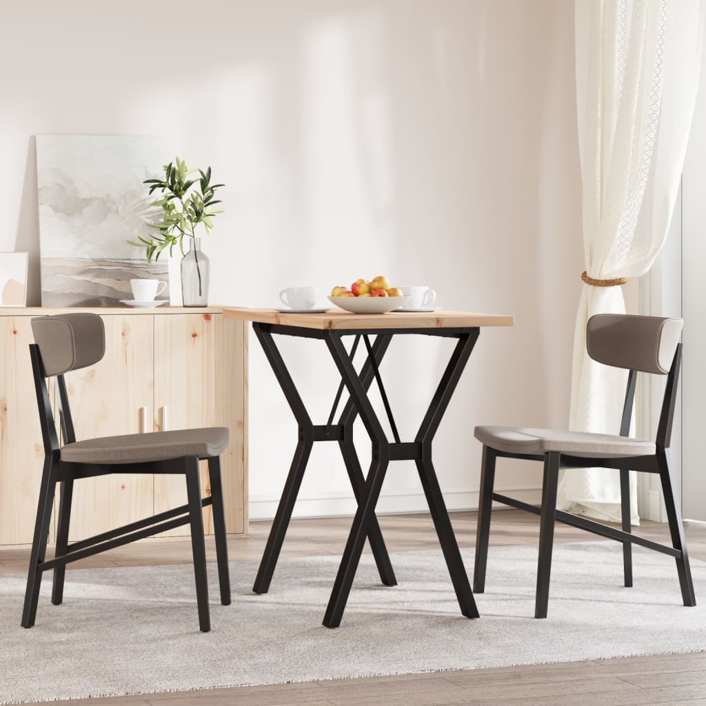 Spisebord Y-ramme 80x50x75,5 cm heltre furu og stål