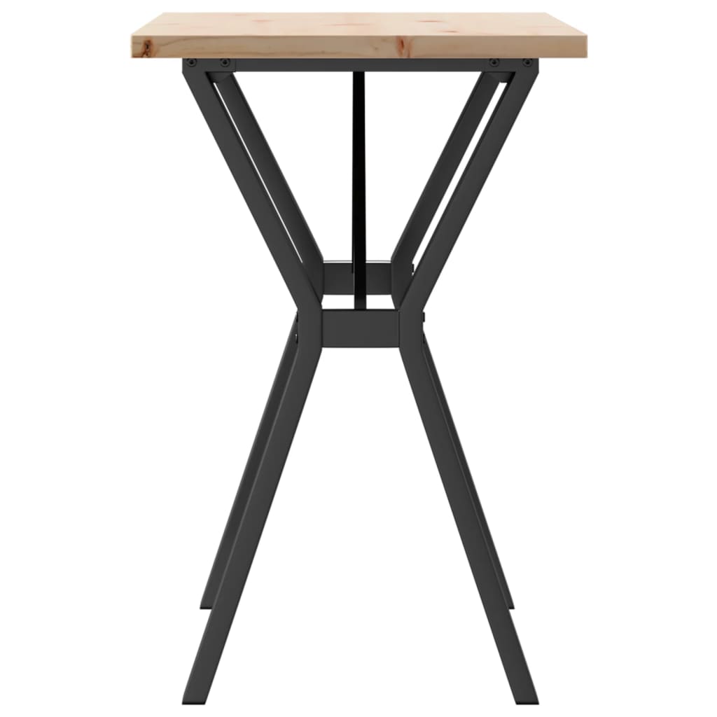Spisebord Y-ramme 80x50x75,5 cm heltre furu og stål