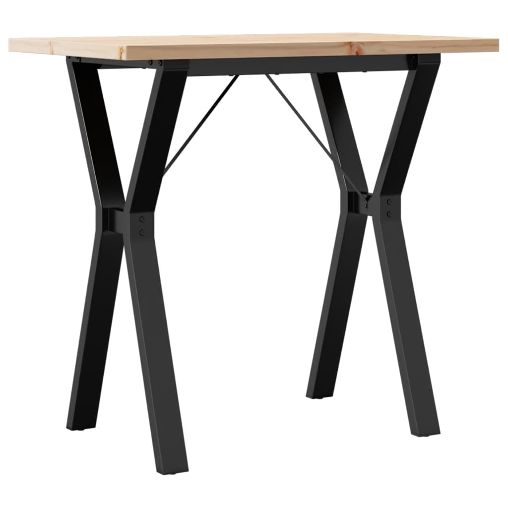 Spisebord Y-ramme 80x50x75,5 cm heltre furu og stål