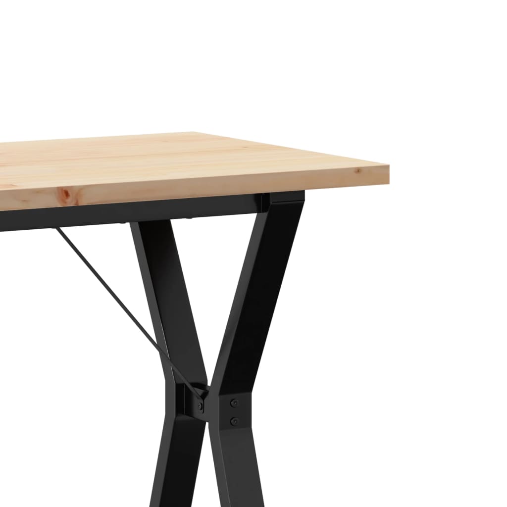 Spisebord Y-ramme 80x50x75,5 cm heltre furu og stål