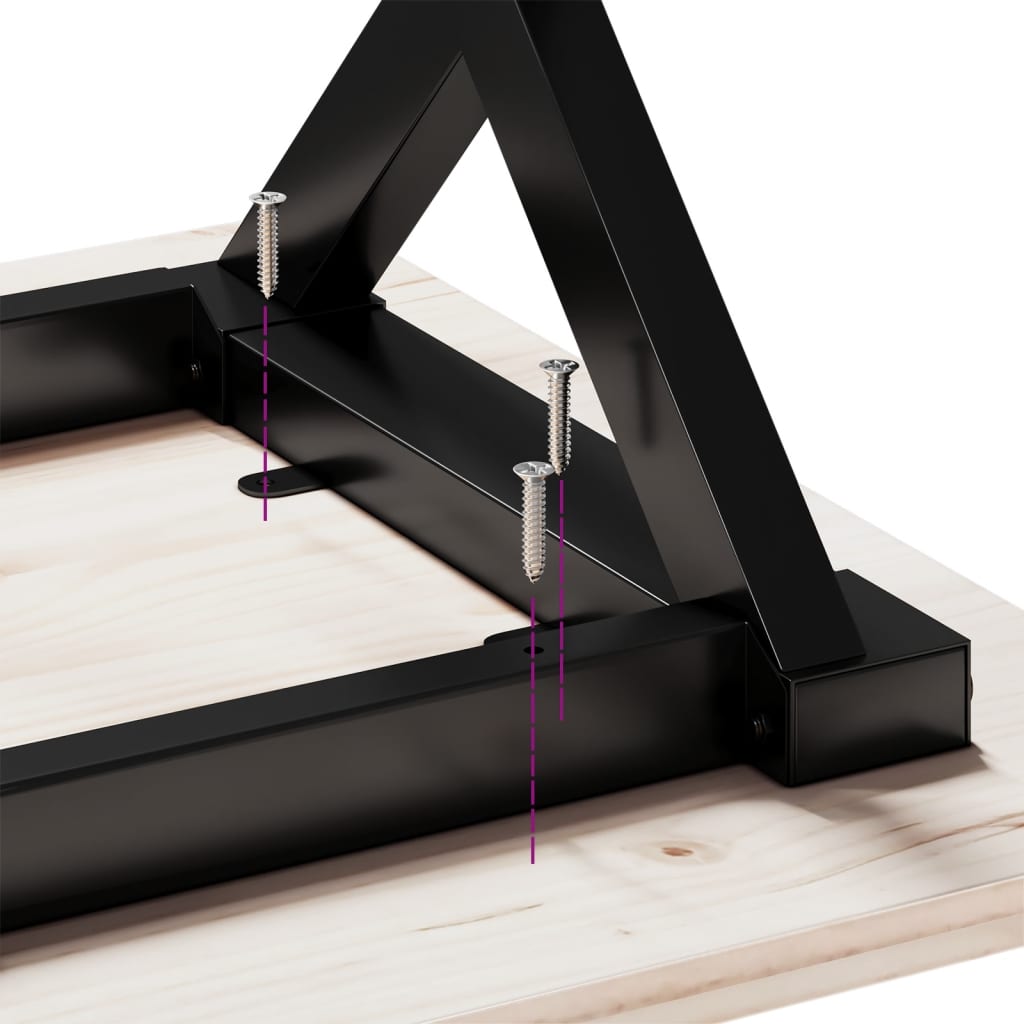 Spisebord Y-ramme 80x50x75,5 cm heltre furu og stål