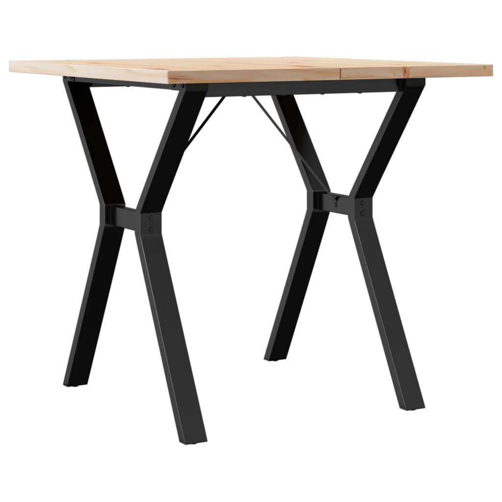 Spisebord Y-ramme 80x80x75,5 cm heltre furu og stål