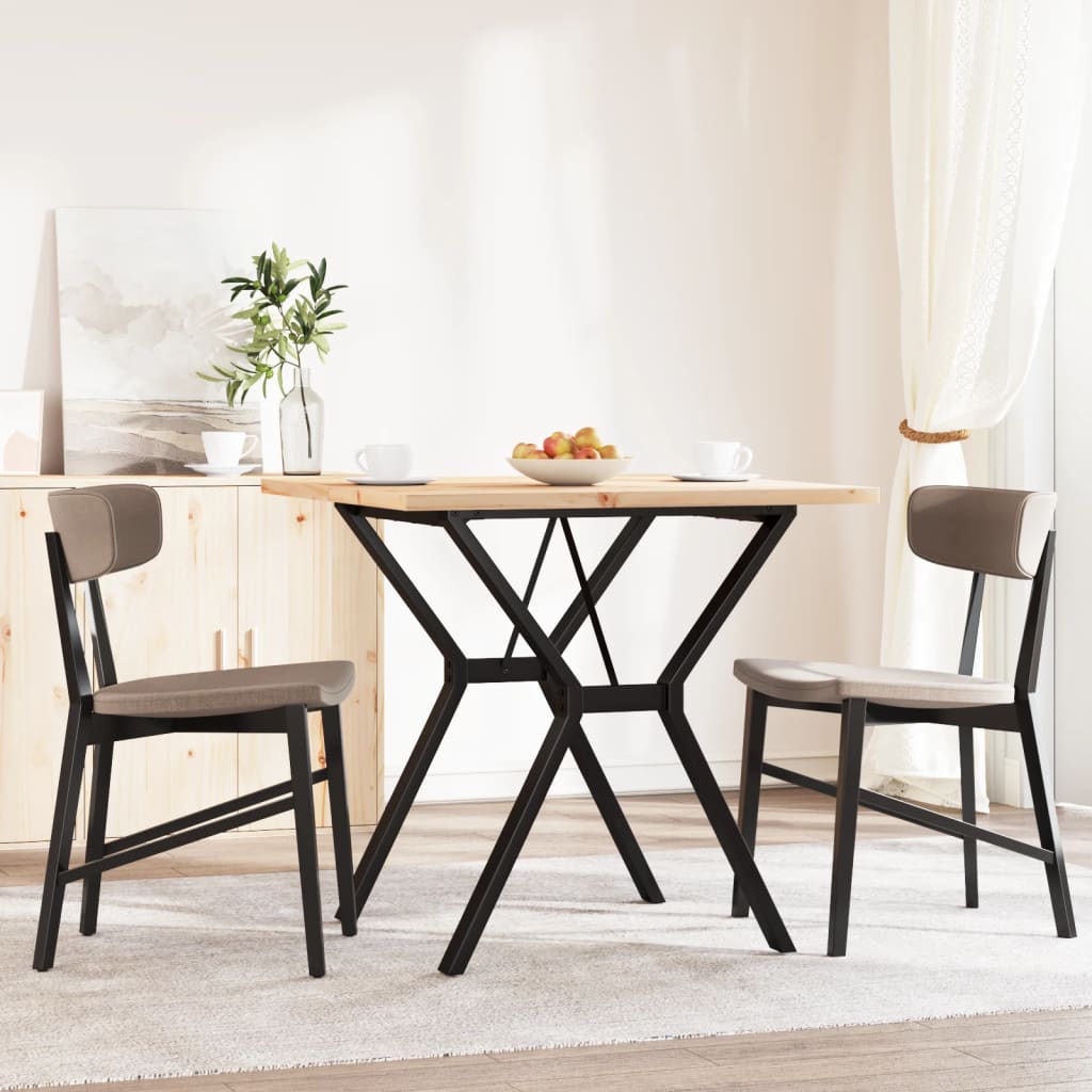 Spisebord Y-ramme 80x80x75,5 cm heltre furu og stål