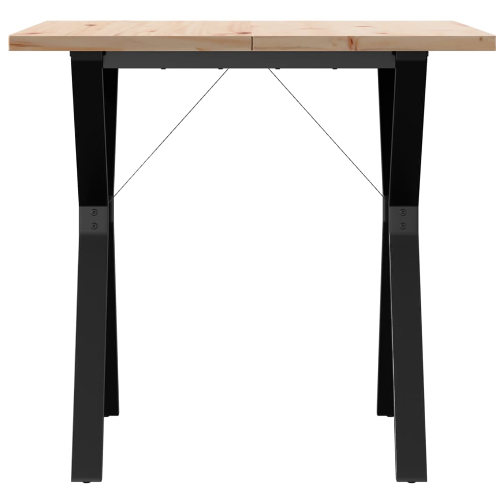 Spisebord Y-ramme 80x80x75,5 cm heltre furu og stål