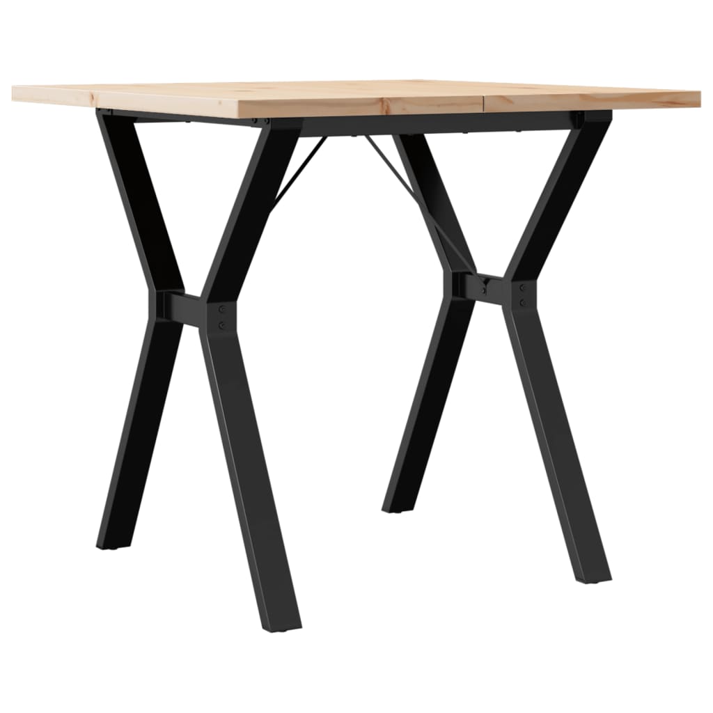 Spisebord Y-ramme 80x80x75,5 cm heltre furu og stål