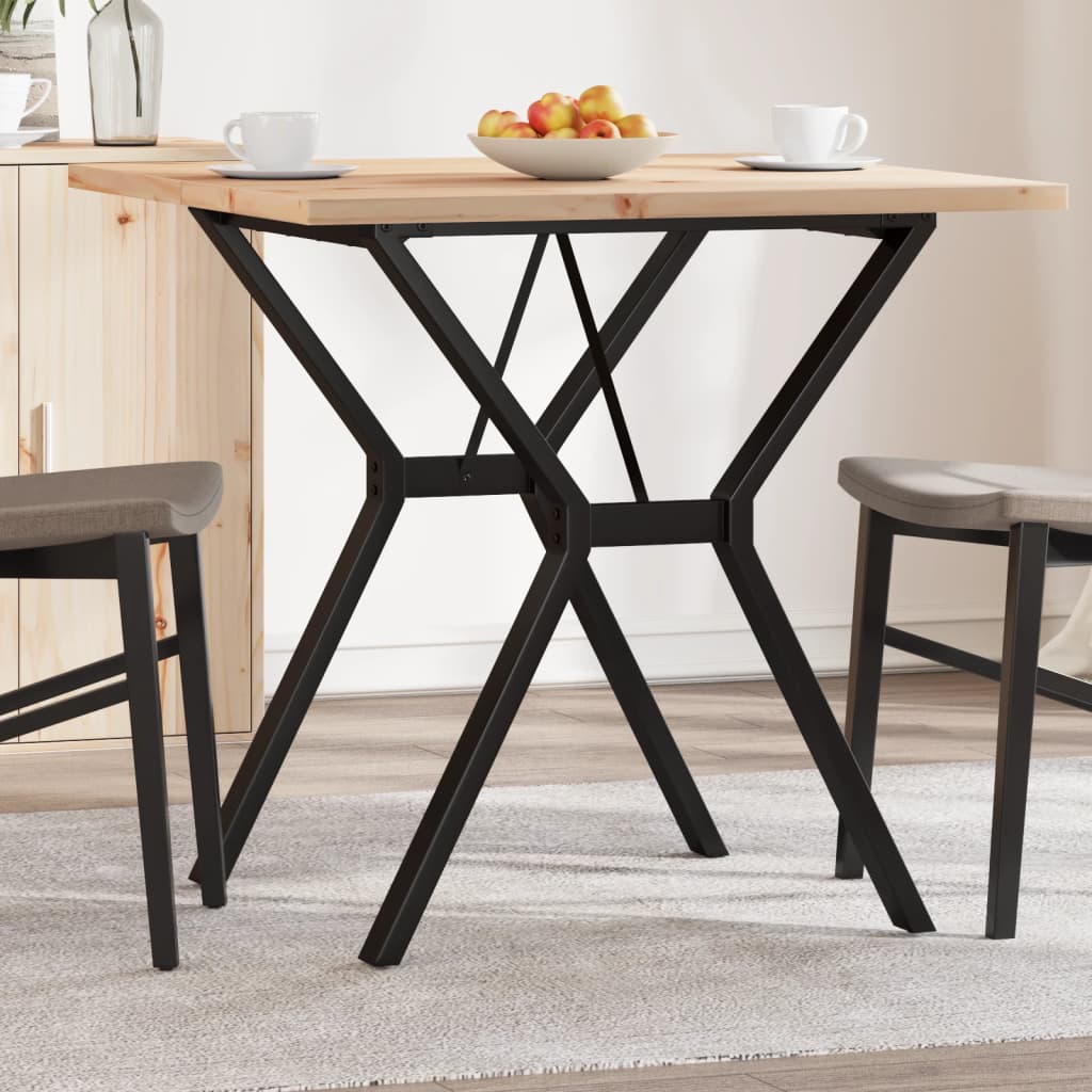 Spisebord Y-ramme 80x80x75,5 cm heltre furu og stål