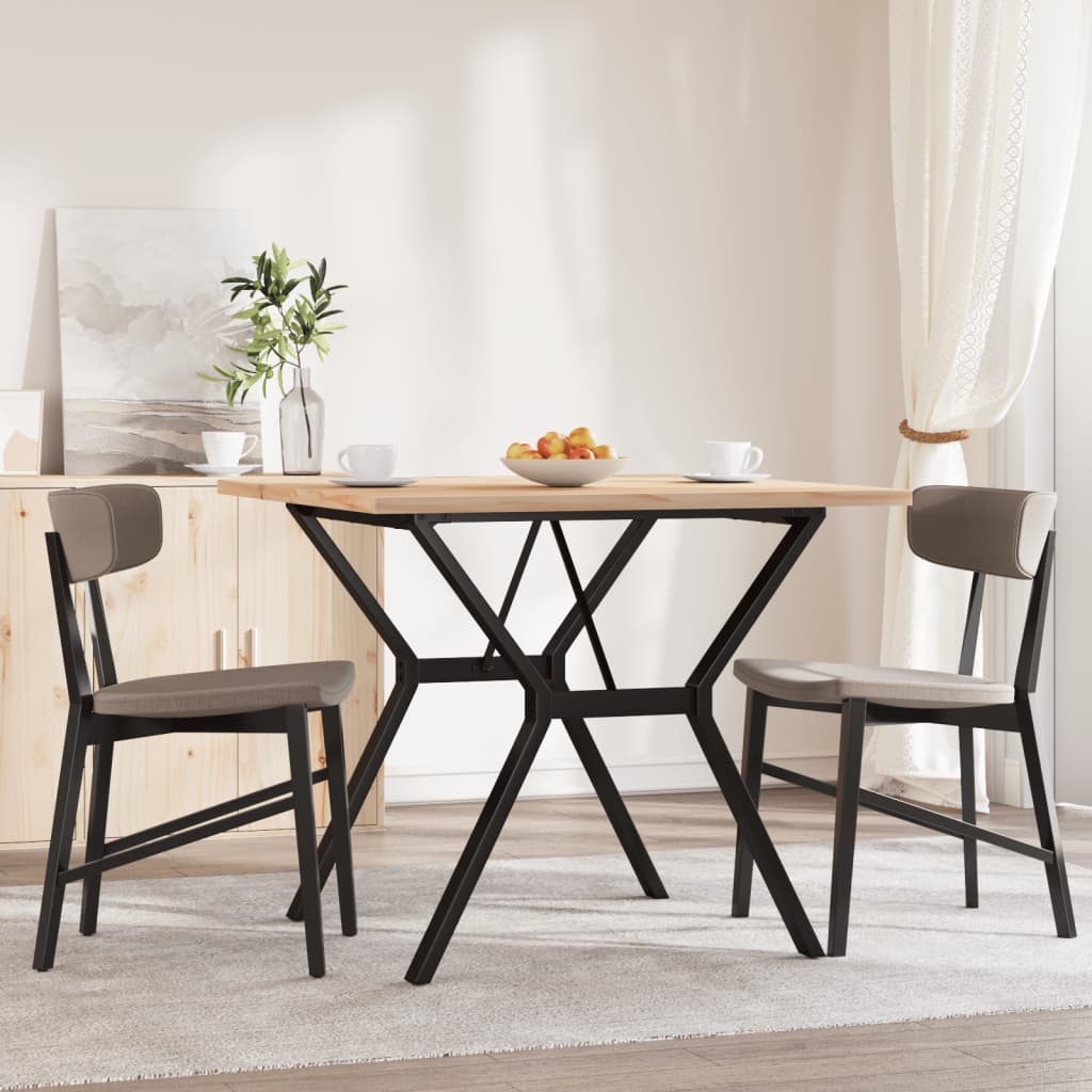 Spisebord Y-ramme 90x90x75,5 cm heltre furu og stål