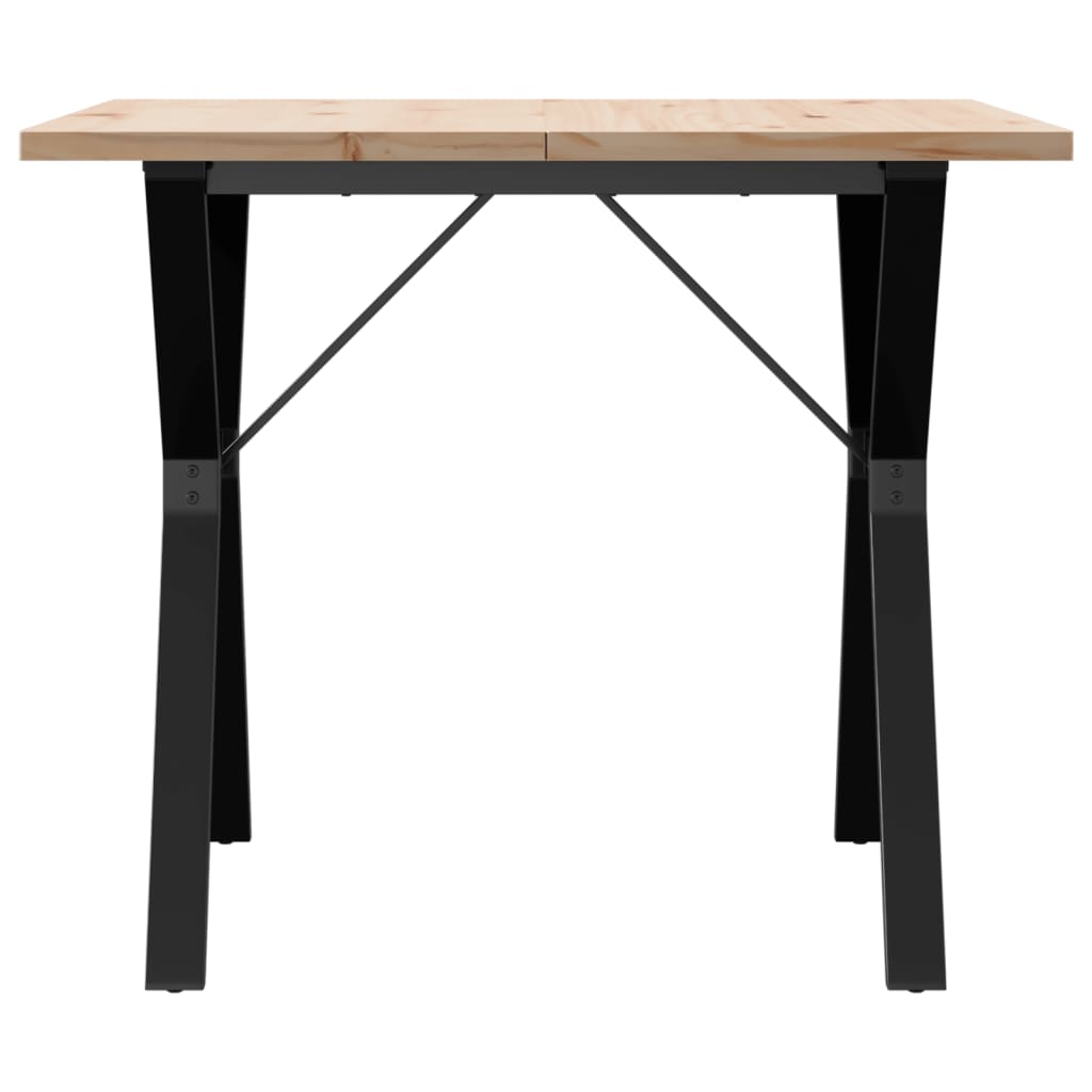 Spisebord Y-ramme 90x90x75,5 cm heltre furu og stål