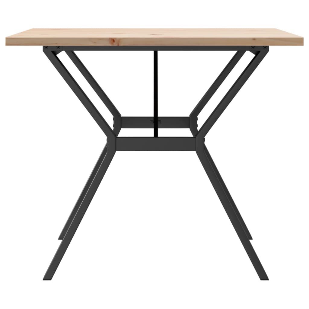 Spisebord Y-ramme 90x90x75,5 cm heltre furu og stål