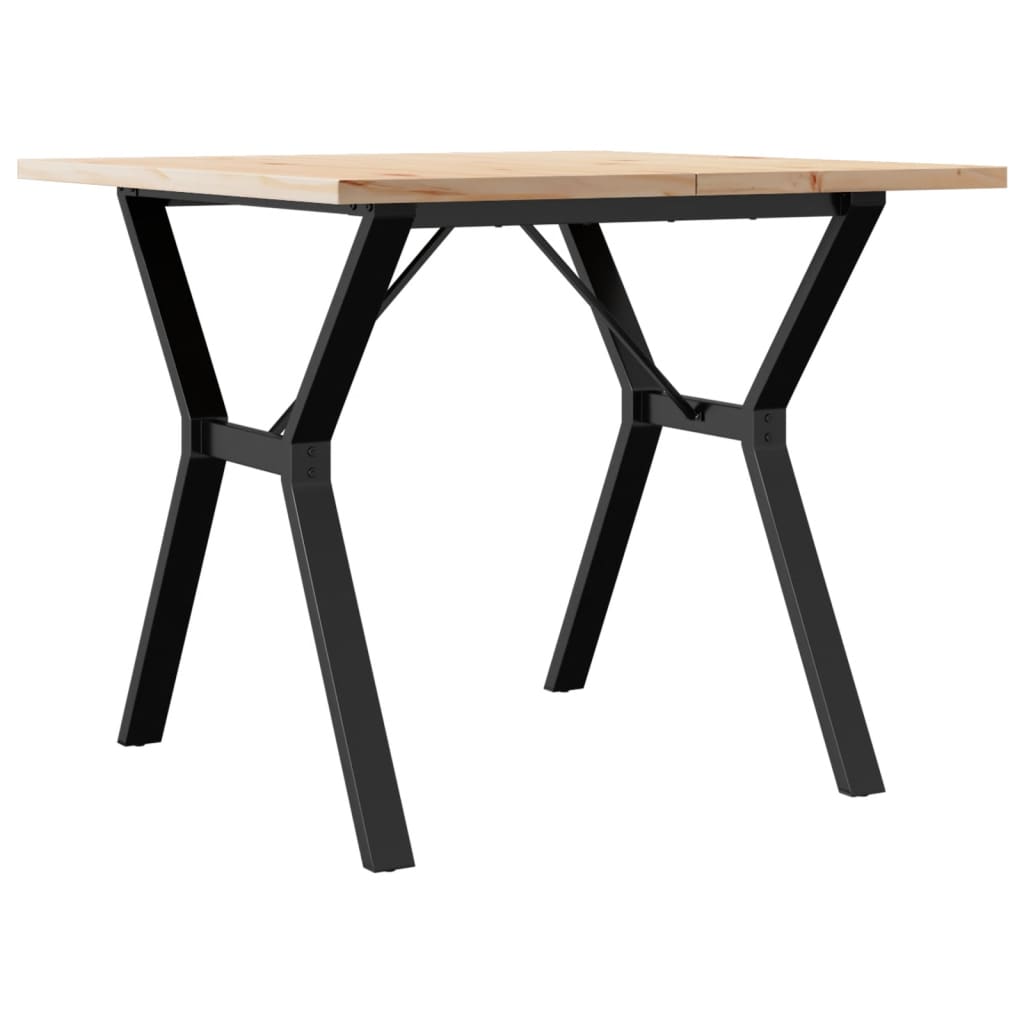 Spisebord Y-ramme 90x90x75,5 cm heltre furu og stål