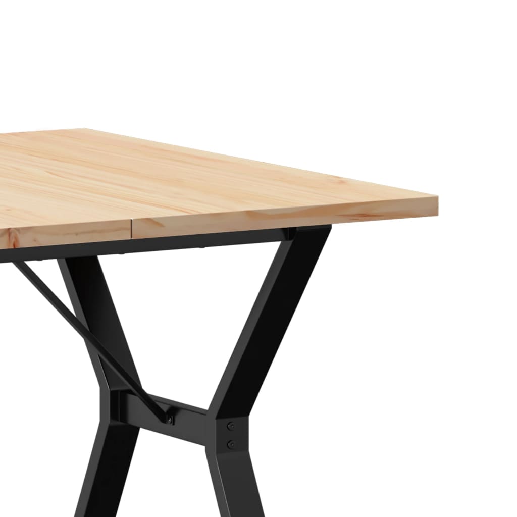 Spisebord Y-ramme 90x90x75,5 cm heltre furu og stål