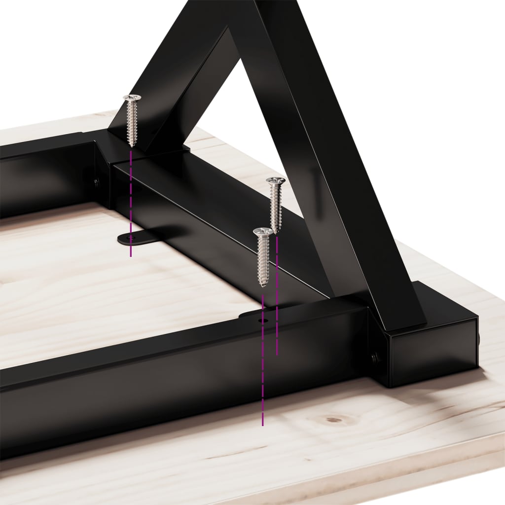 Spisebord Y-ramme 90x90x75,5 cm heltre furu og stål