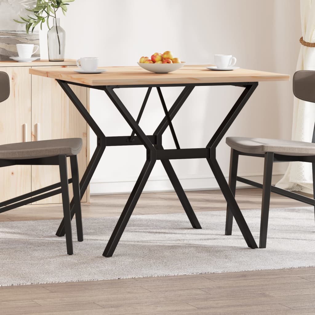 Spisebord Y-ramme 90x90x75,5 cm heltre furu og stål