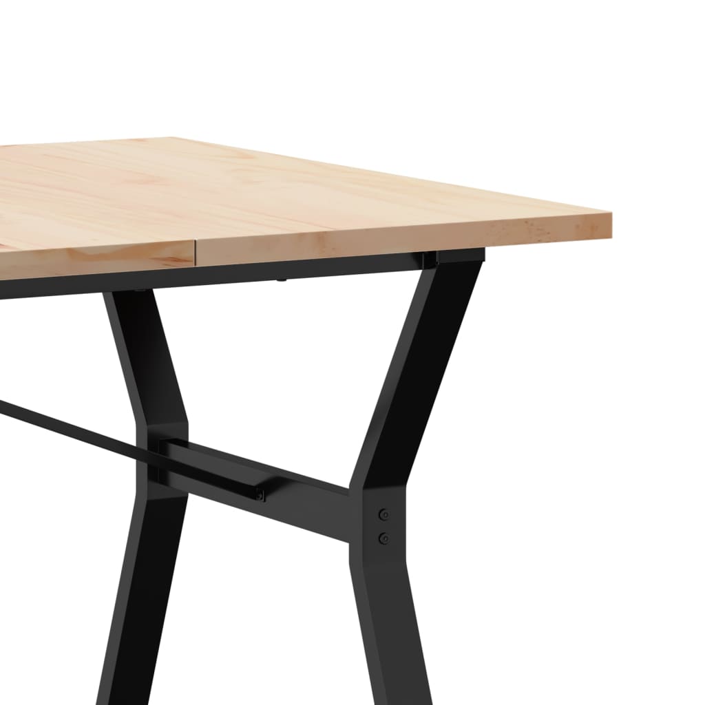 Spisebord Kjøkkenbord Y-ramme 180x90x75,5 cm heltre furu og støpejern