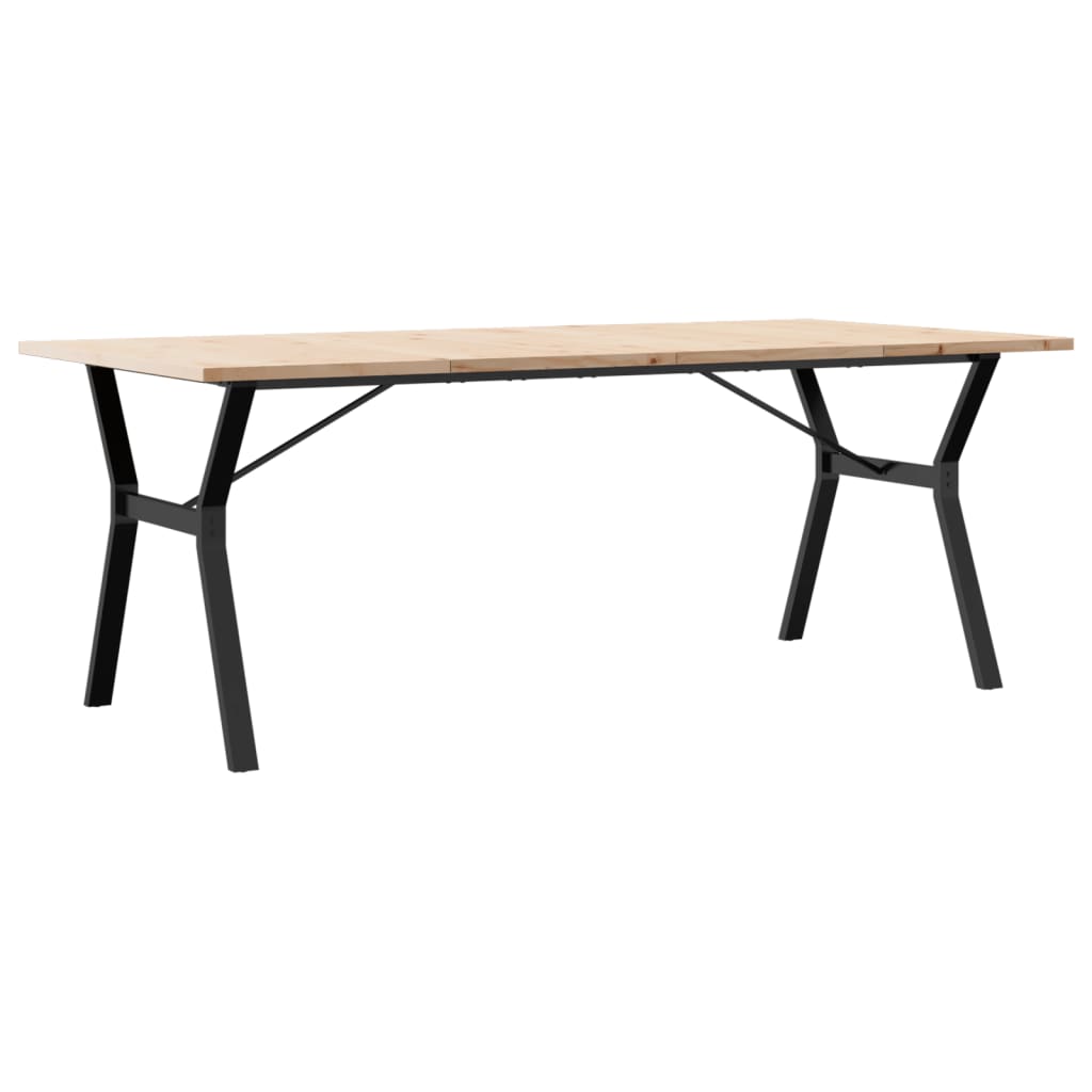 Spisebord Kjøkkenbord Tre Y-ramme 200x100x75,5 cm heltre furu og støpejern