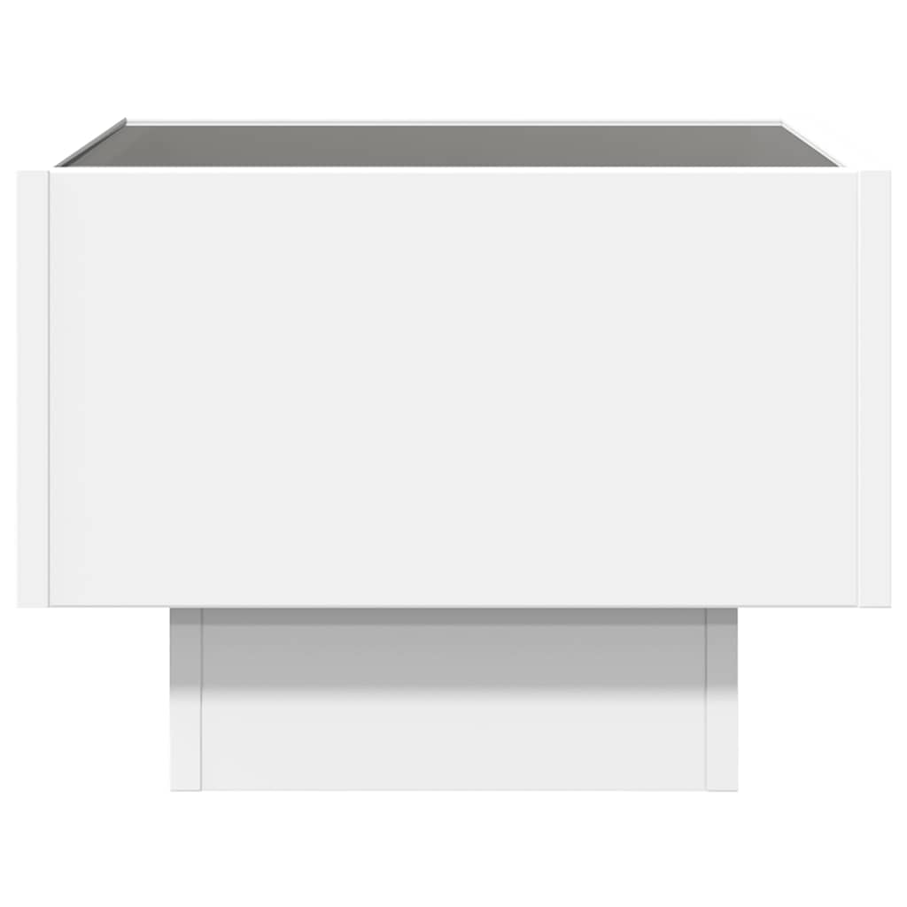 Sidebord Hvit LED 40x40x30 cm