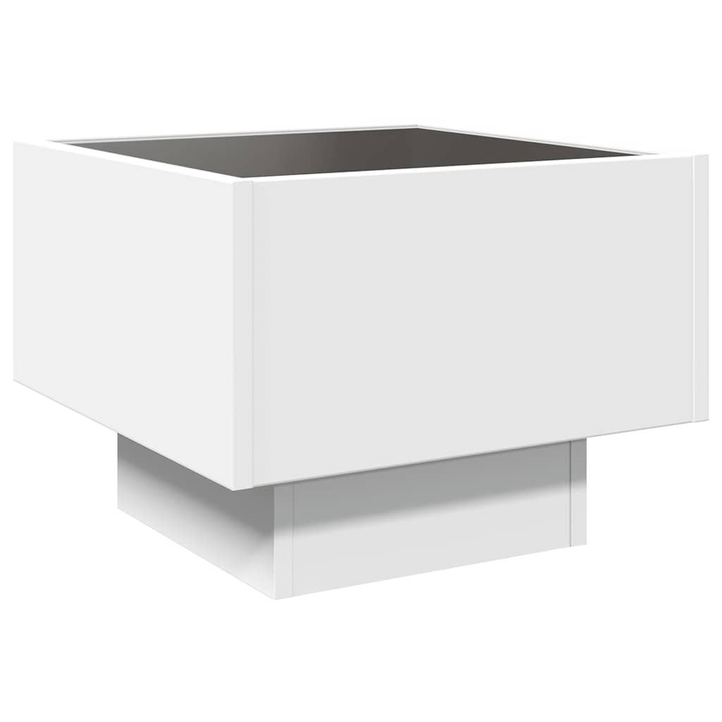 Sidebord Hvit LED 40x40x30 cm