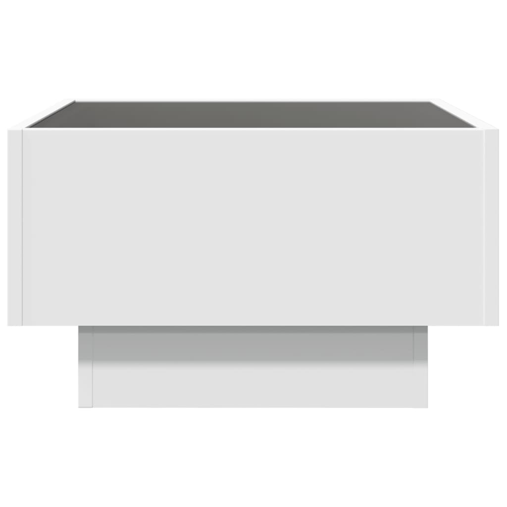 Salongbord Sofabord Hvit med LED 50x50x30 cm