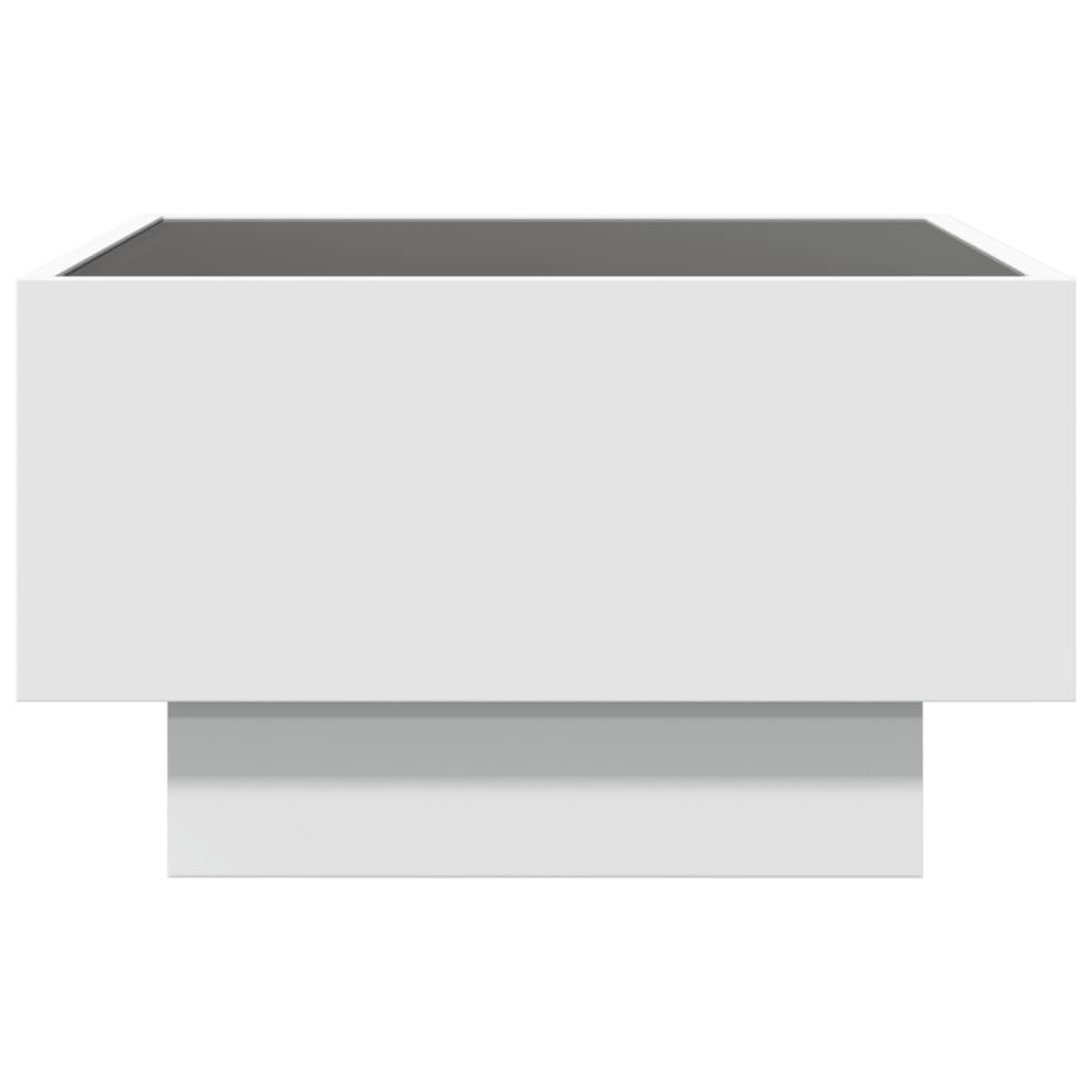 Salongbord Sofabord Hvit med LED 50x50x30 cm