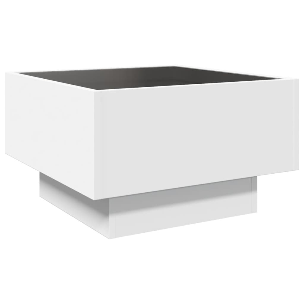 Salongbord Sofabord Hvit med LED 50x50x30 cm