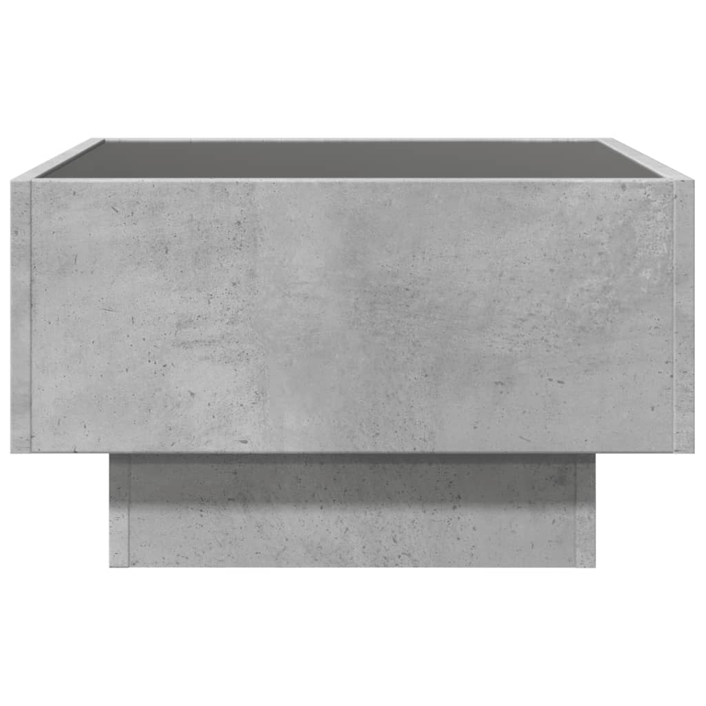 Salongbord Sofabord Betonggrå med LED 50x50x30 cm