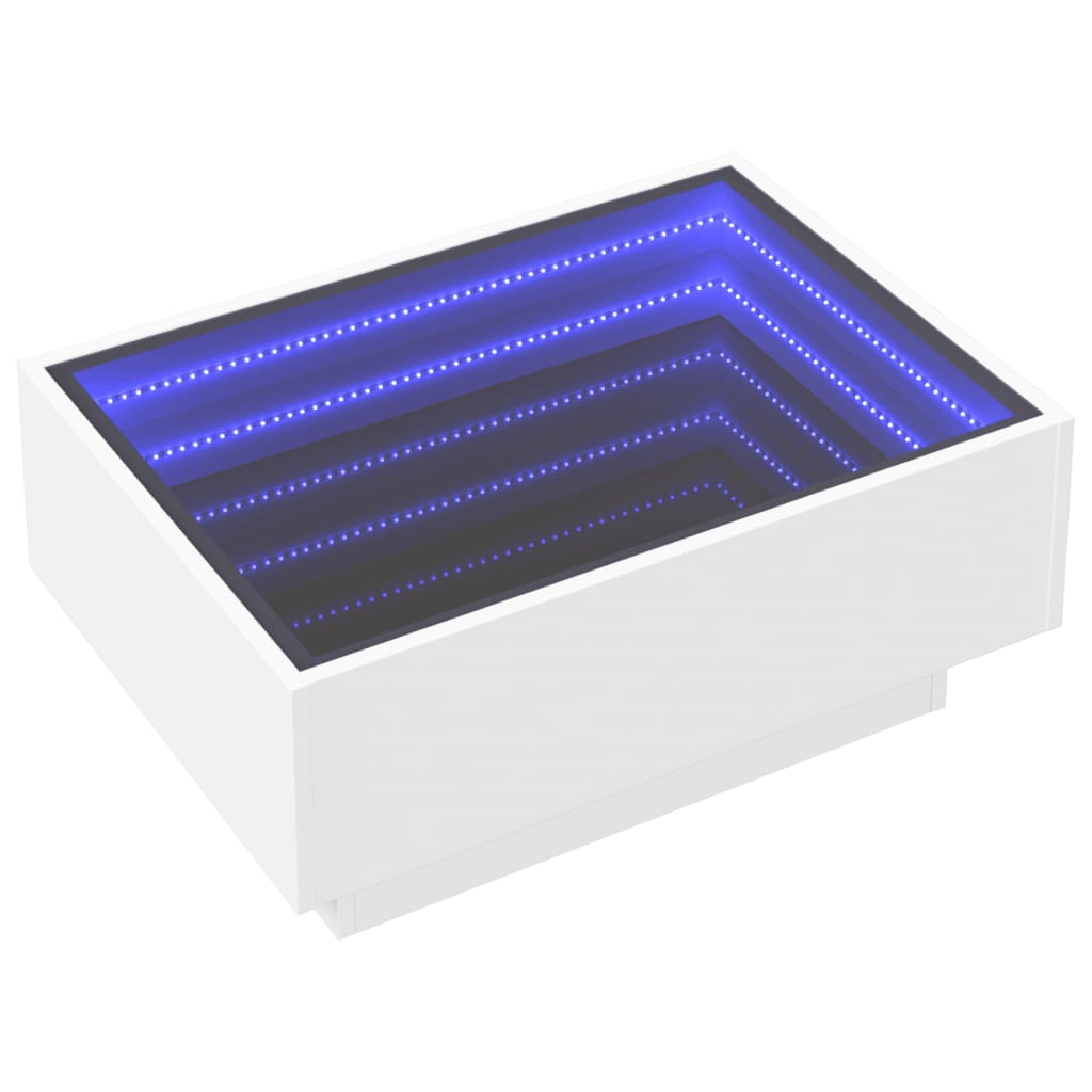 Salongbord Sofabord Hvit med LED 70x50x30 cm