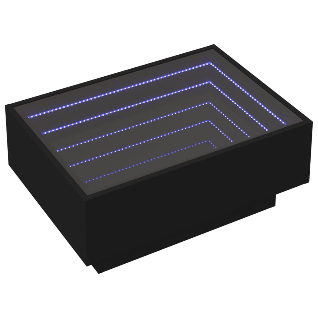 Salongbord Sofabord Svart med LED 70x50x30 cm