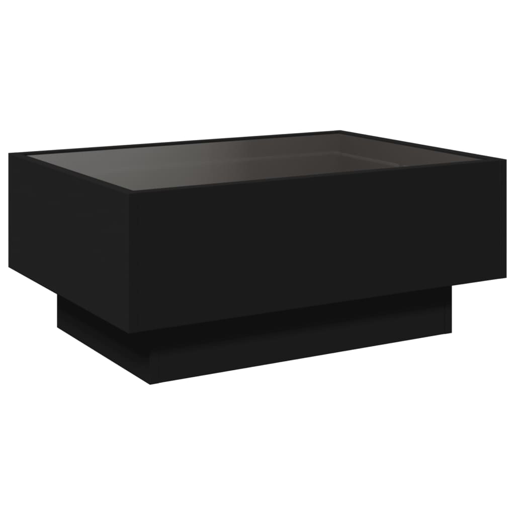 Salongbord Sofabord Svart med LED 70x50x30 cm