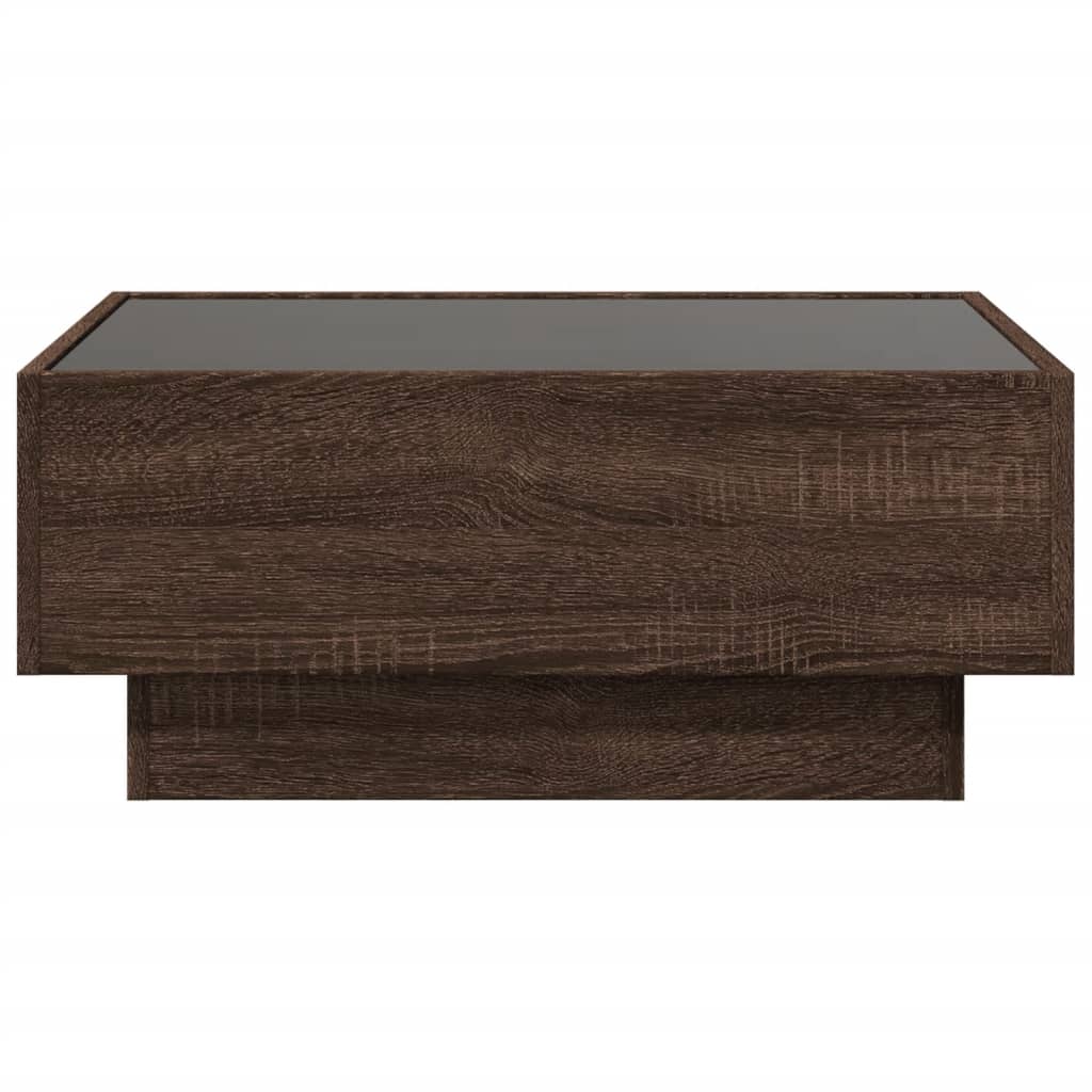 Salongbord Sofabord Brun Eik med LED 70x50x30 cm