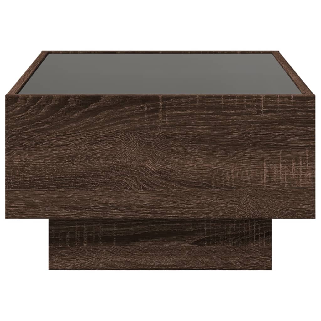 Salongbord Sofabord Brun Eik med LED 70x50x30 cm