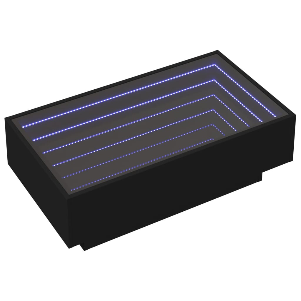 Salongbord Sofabord Svart med LED 90x50x30 cm