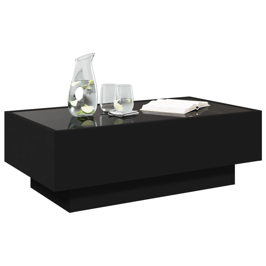Salongbord Sofabord Svart med LED 90x50x30 cm