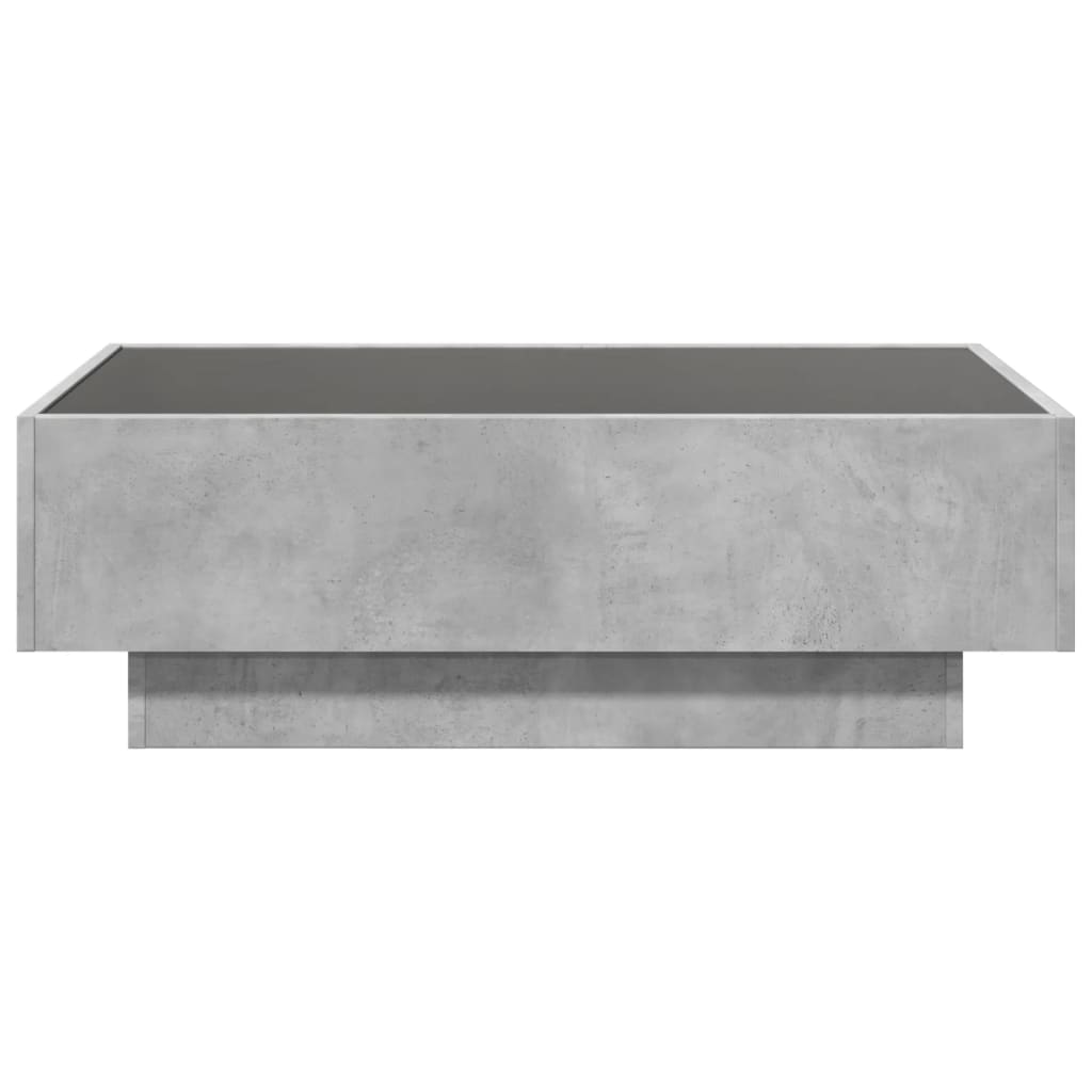 Salongbord Sofabord Betonggrå med LED 90x50x30 cm