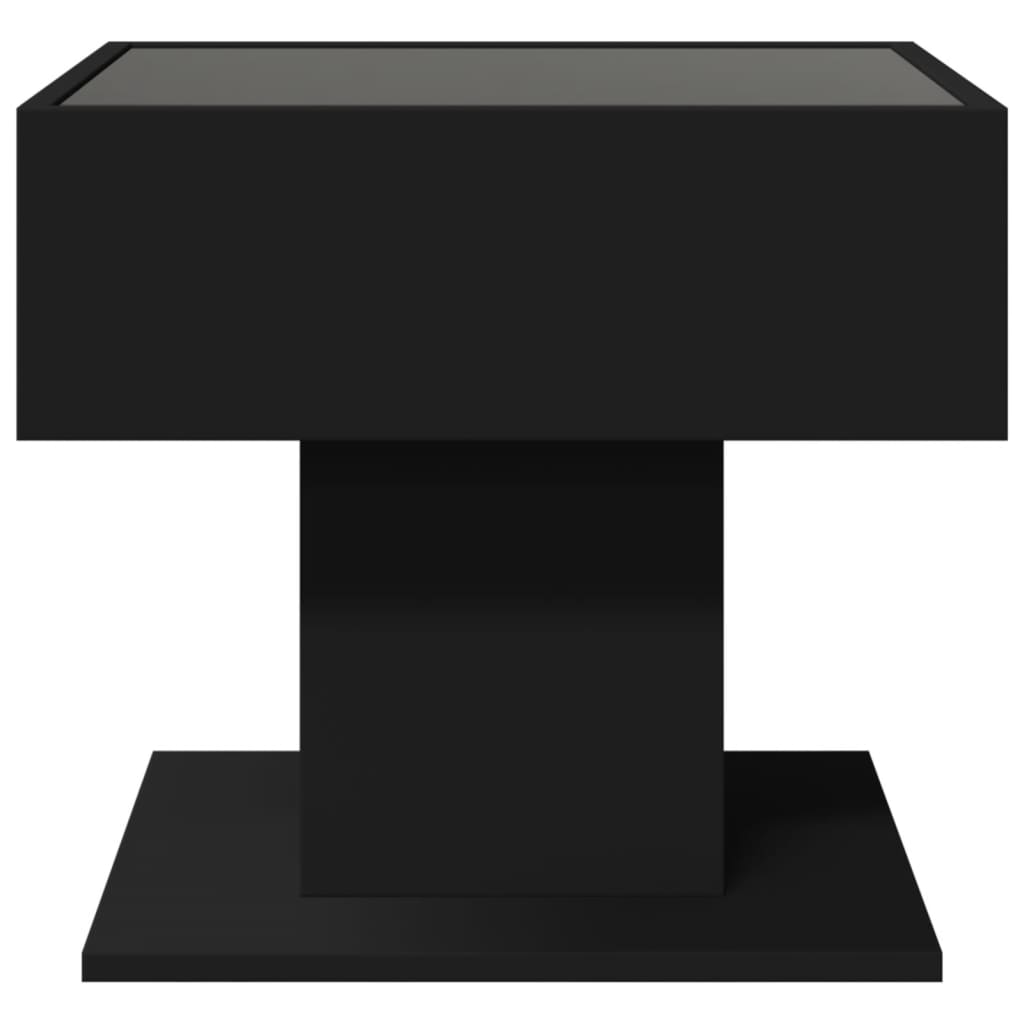 Salongbord Sofabord Svart med LED 50x50x45 cm