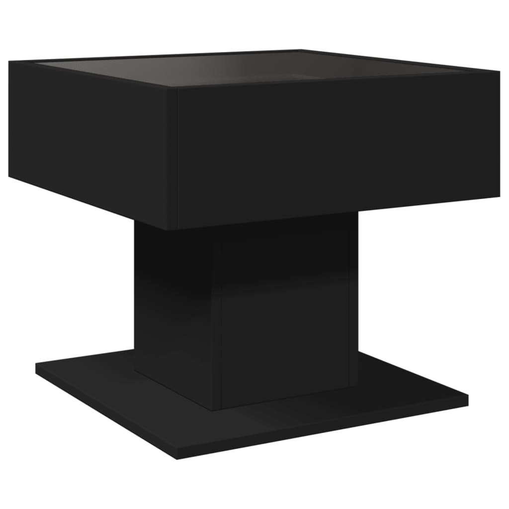 Salongbord Sofabord Svart med LED 50x50x45 cm