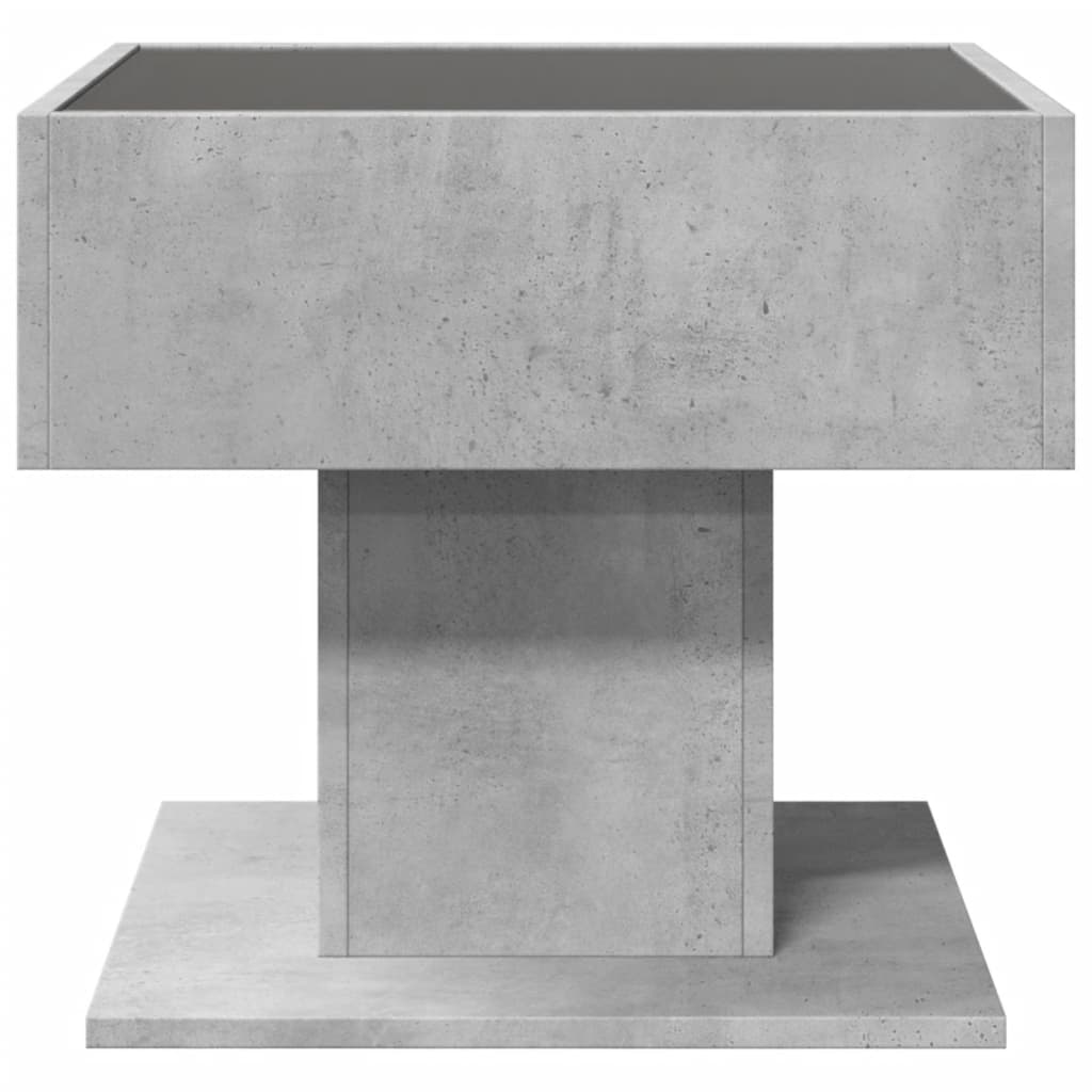 Salongbord Sofabord Betonggrå med LED 50x50x45 cm